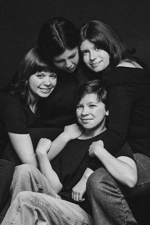 Black and white family photography, Melbourne